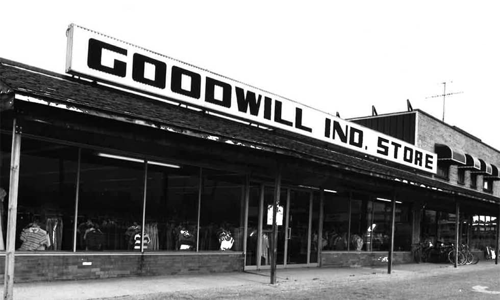 Goodwill store exterior from the 1970's