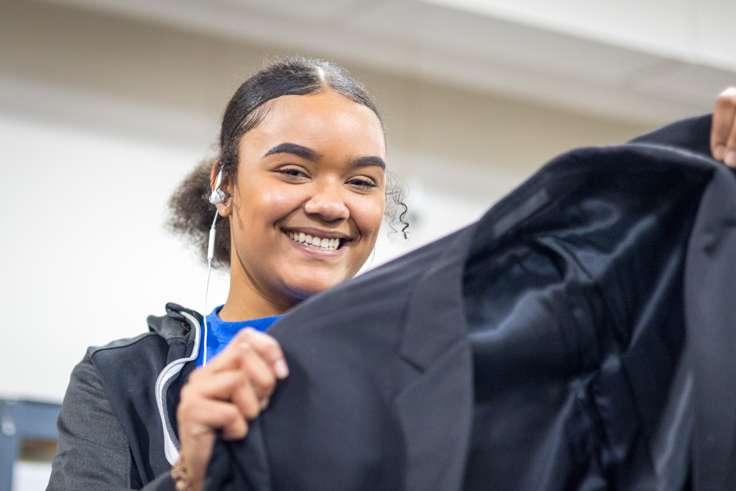 retail worker smiling